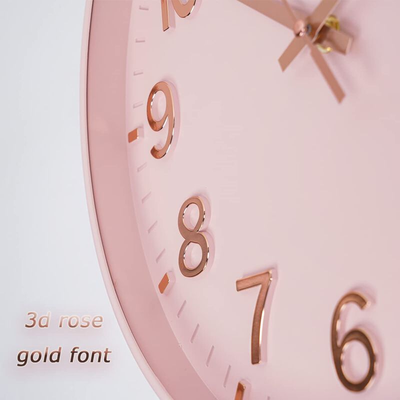 Reloj De Pared Hzdhclh Rosa De 30 Cm, Funciona ... image number null