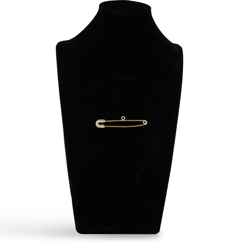 Seguro De Oro Amarillo De 14k Con Zirconias image number null