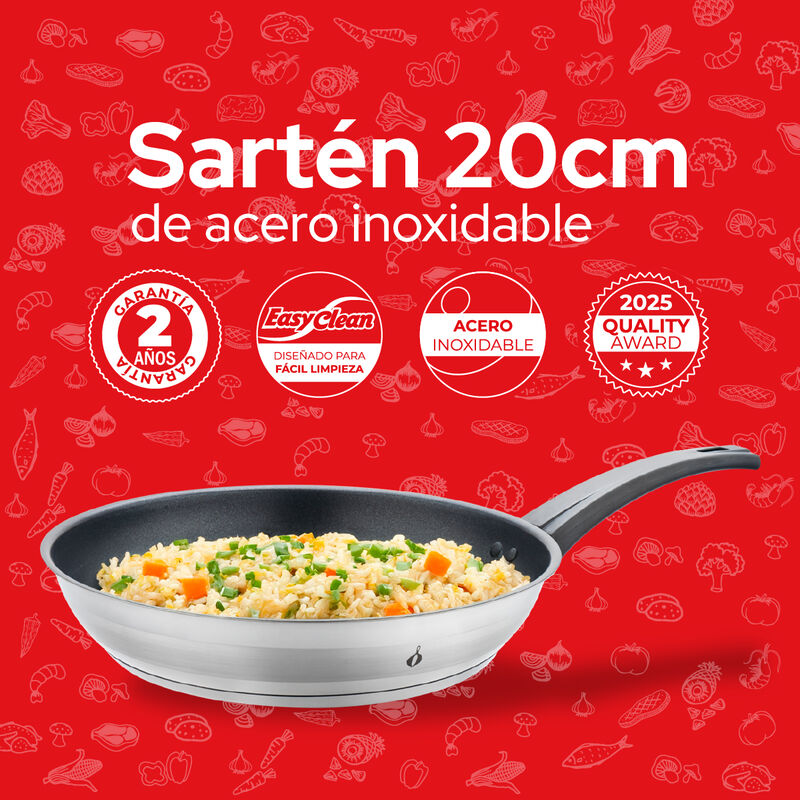 Cookit Sart&eacute;n Acero Inox 20Cm Antiadherente Cfp... image number null