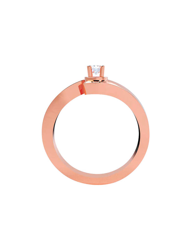Anillo de Compromiso en Oro Rosa 14K con Circon... image number null
