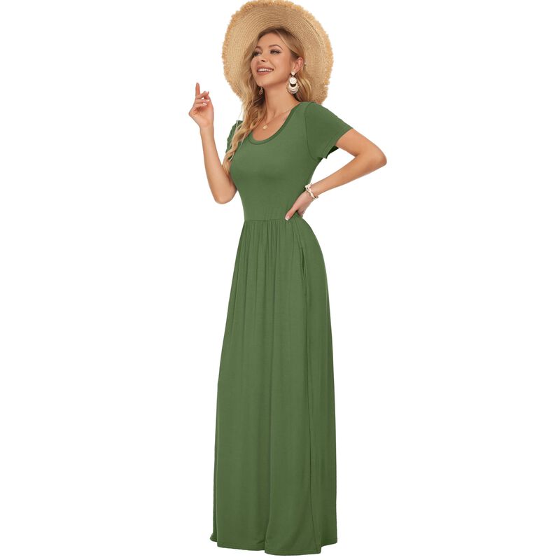 Vestido Maxi Verano Manga Corta Auselily XX-Lar... image number null