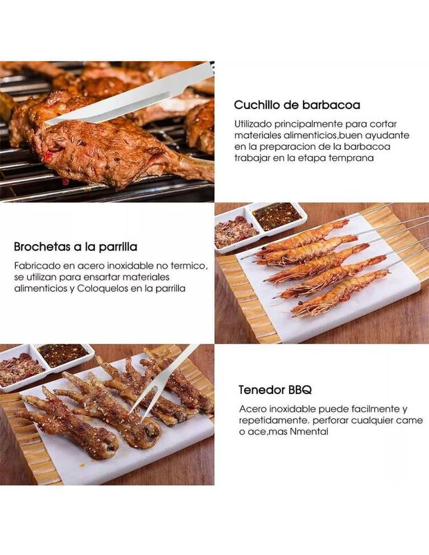 Set utensilios para asar Casa BIU de acero inox... image number null