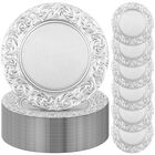 Set de 50 platos cargadores UIIFAN, estilo antiguo plateado 33 cm