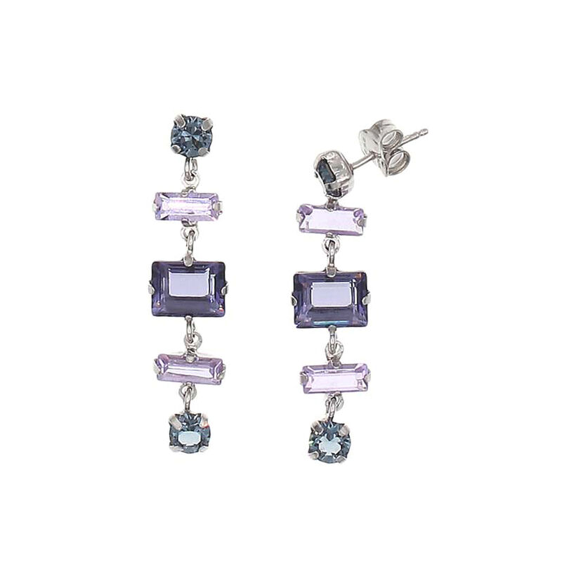 Aretes De Plata 925 Con Zirconias De Colores image number null