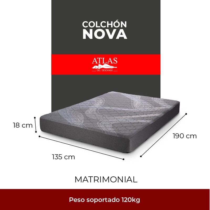 Colch&oacute;n En Caja Matrimonial Nova Atlas Confort ... image number null