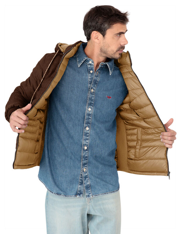 Chamarra Reversible Caballero Capitonada Gorro ... image number null