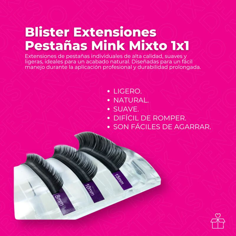 Blister Extensiones Pesta&ntilde;as Mink Mixto 1x1 image number null