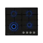 Parrilla Midea Mtgb24r3402gg 4 Quemadores De Empotre 24" Cristal Templado Negra