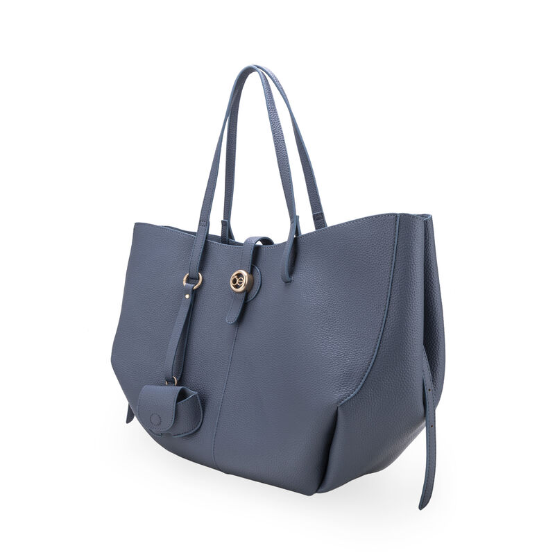 Bolsa Tote Maxi Con Porta Audif&oacute;nos Color Azul image number null