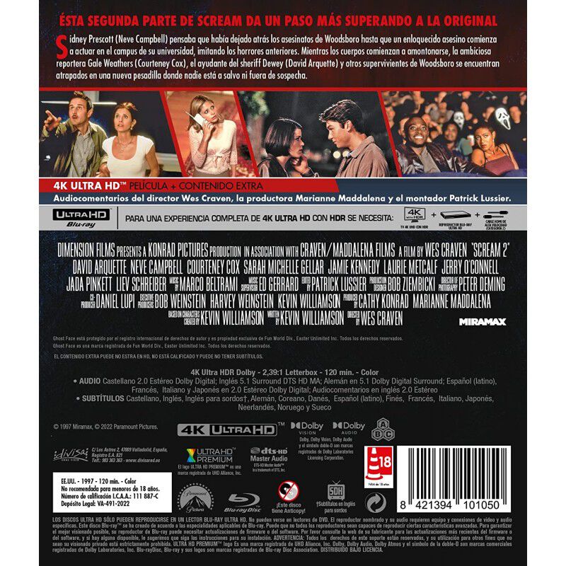 Scream 2 (4K UHD) [Blu-ray] image number null