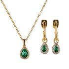 Set Joyer&iacute;a Mujer Oro 14k Collar Aretes, Regalo Mam&aacute; Luckyly