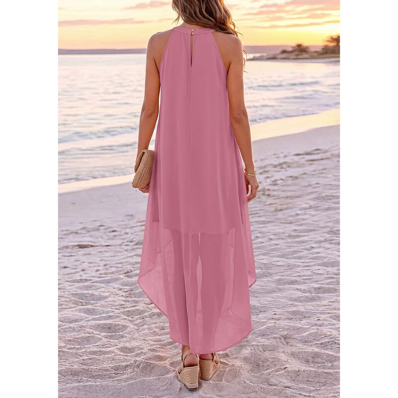 Vestido Maxi Halter Prettygarden Rosa Talla L image number null