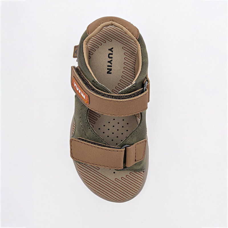 Yuyin Sandalia para ni&ntilde;o olivo camel image number null