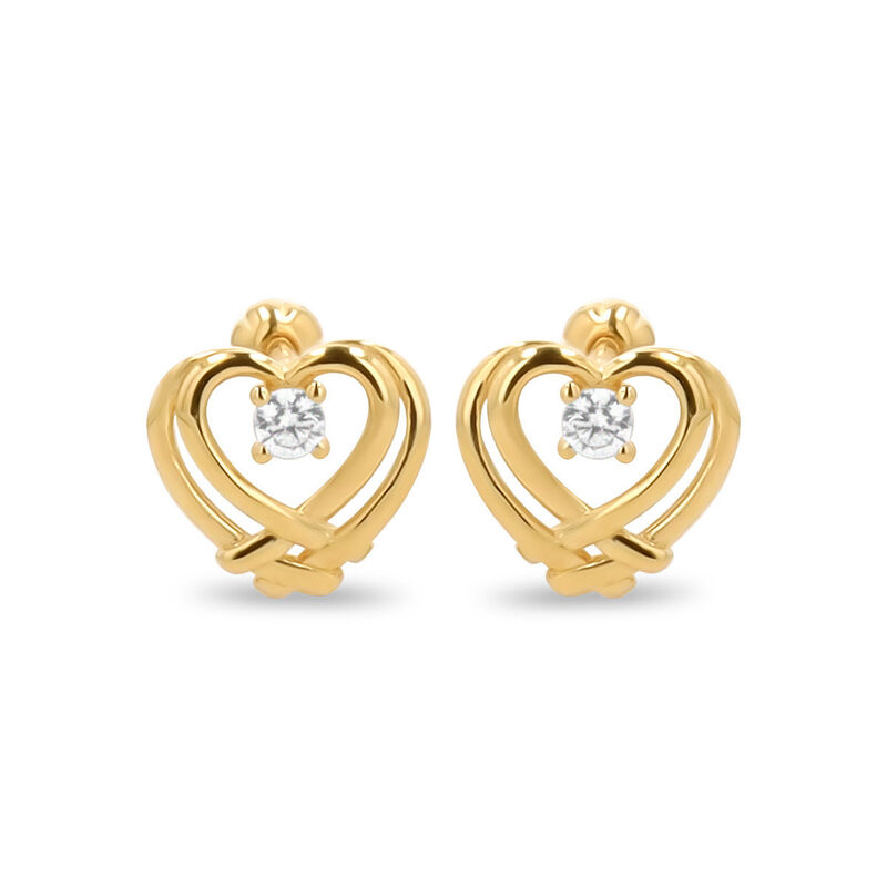 Broqueles Coraz&oacute;n Oro Amarillo 10k Zirconias | ... image number null