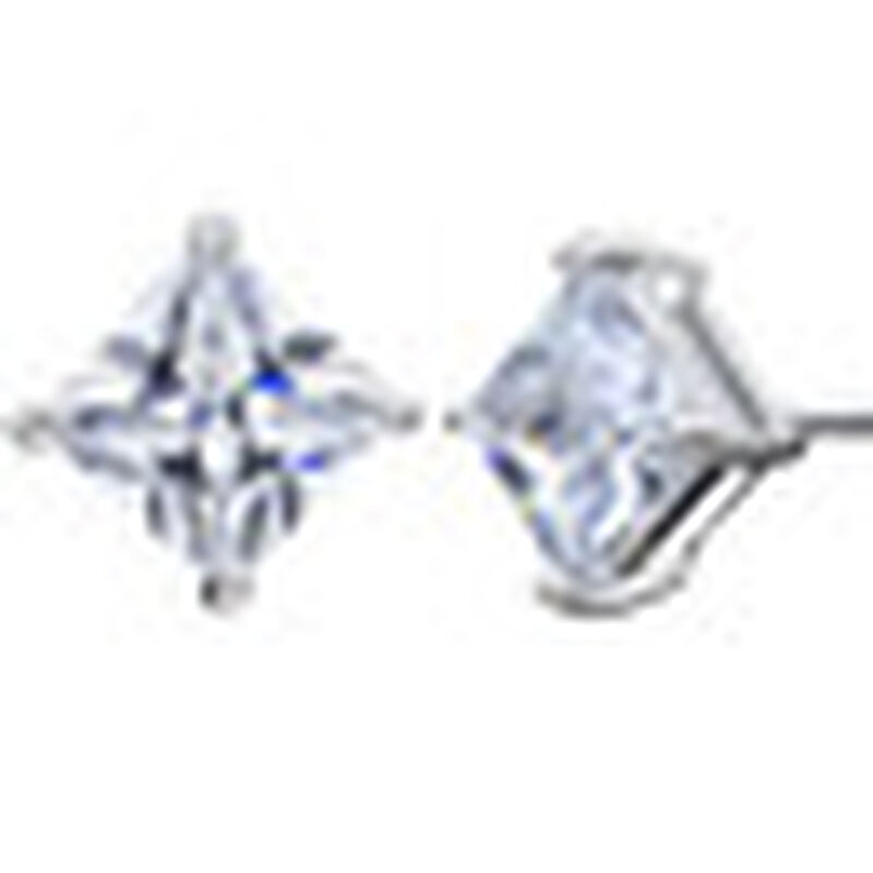 Aretes en Baño de Oro Blanco de 18K con Cristal... image number null