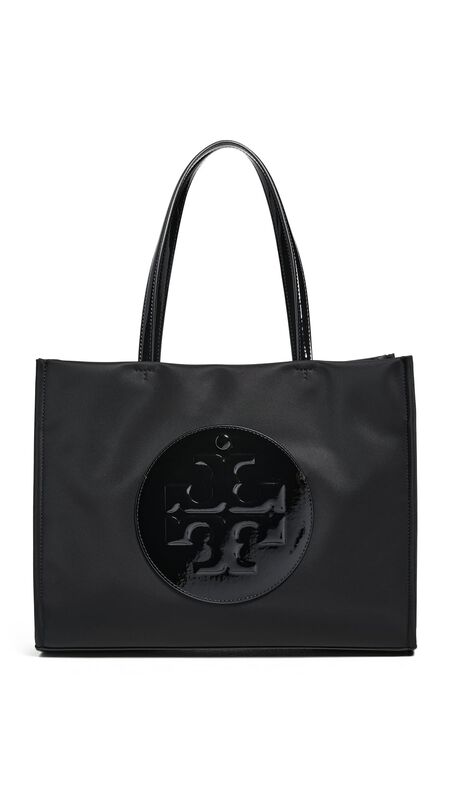 Bolso Tote Tory Burch Ella Patent Peque&ntilde;o Negro image number null