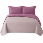 Juego De Colcha Doble Vista  Con 2 Fundas Decorativas King Size Mauve/taupe Kyuden Home