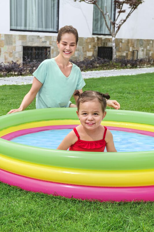 Alberca Inflable Redonda 3 Anillos Verde Amaril... image number null