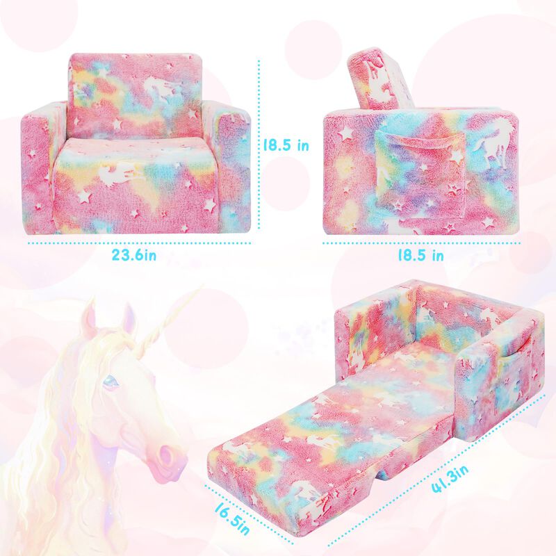 Sof&aacute; Convertible Sliguy Para Ni&ntilde;os, Rosa Que Br... image number null