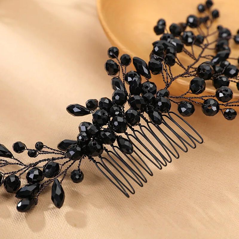 Peine De Cabello Sixdawanjia Negro Con Pedrer&iacute;a... image number null