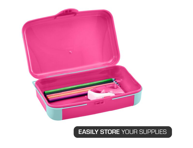 Estuche R&iacute;gido Para L&aacute;pices Lockermate Rosa Y A... image number null