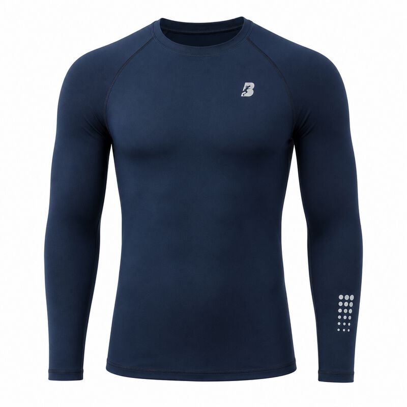 Playera Deportiva Hombre Manga Larga Dryfit Bla... image number null