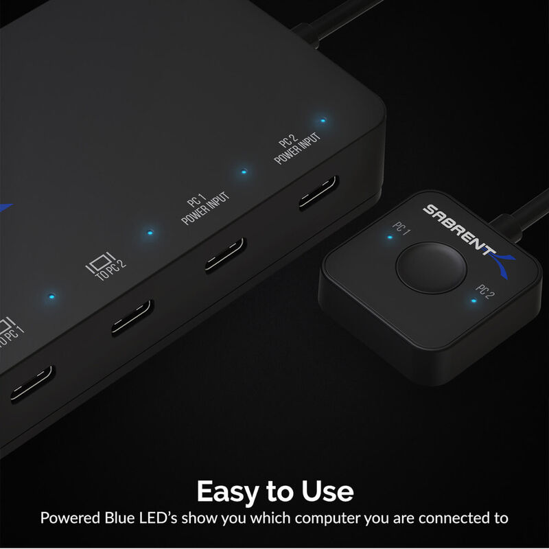 Conmutador KVM SABRENT USB-KCPD USB Tipo C de 2... image number null