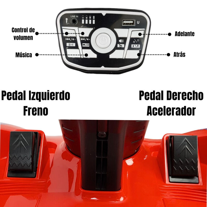 Go Kart El&eacute;ctrico Para Ni&ntilde;os Control Remoto Luz... image number null