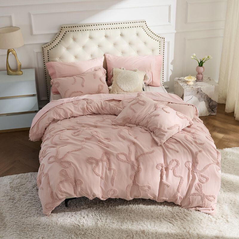 Juego De Edred&oacute;n Bedsure King Size Rosa Melocot... image number null