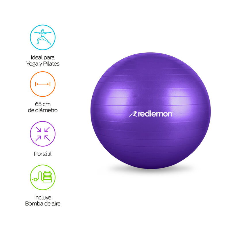 Pelota de Yoga Púrpura Redlemon image number null