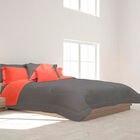 Set de Cama Matrimonial Spring Air Naranja Gris + Juego de Sábanas
