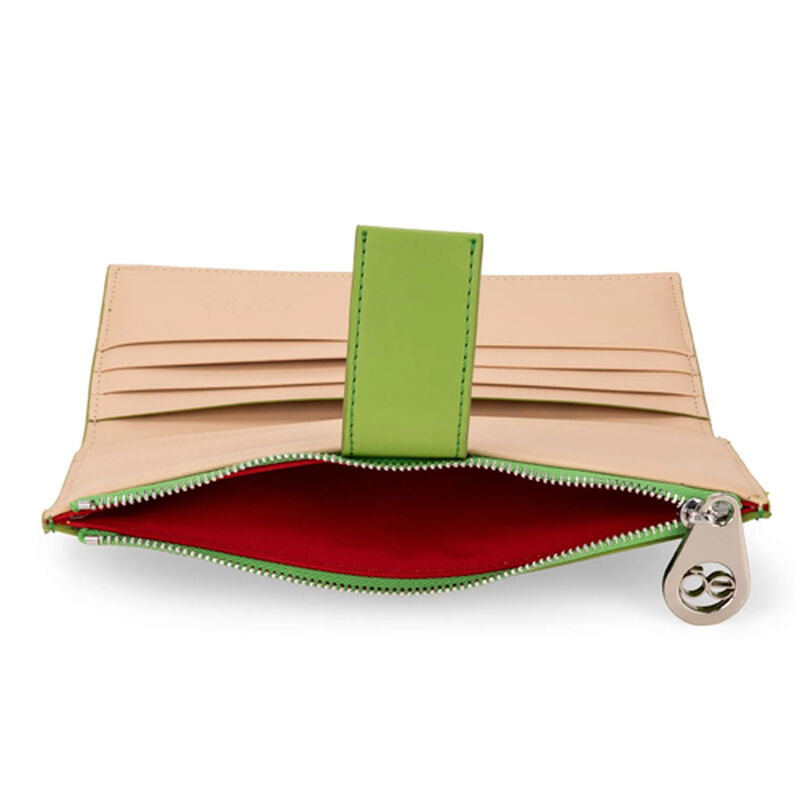 Cartera Cloe Hibrida Chica Color Verde Con Mono... image number null