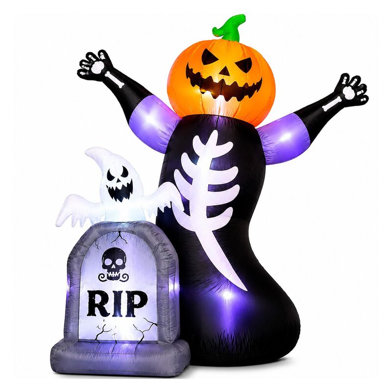 Inflable Halloween Calabaza Esqueleto Tumba Fan... image number null