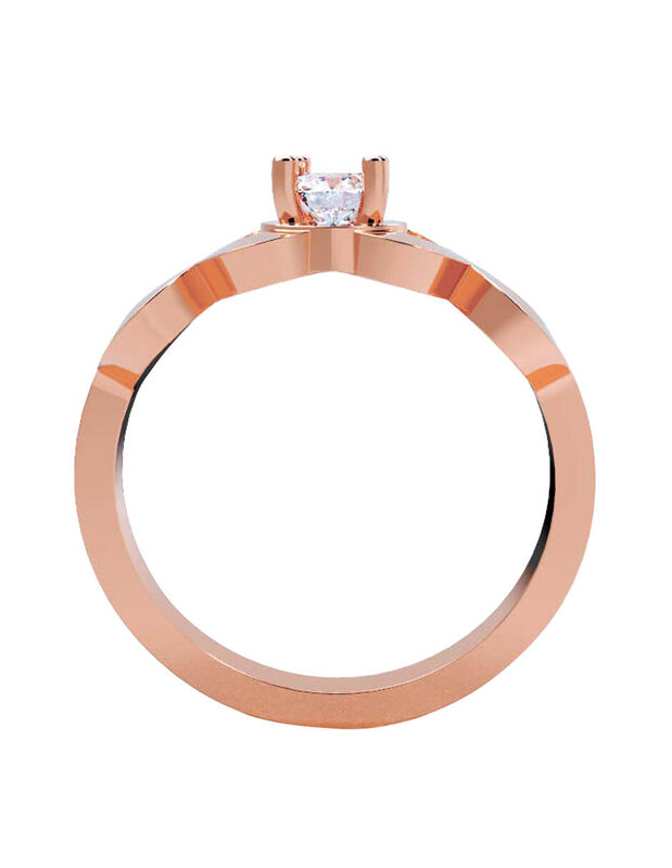 Anillo de Compromiso en Oro Rosa 14K con Circon... image number null