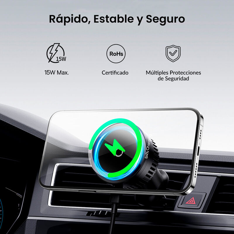 Cargador Inalámbrico Magnético de Coche 15W Bas... image number null
