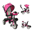 Triciclo Para Ni&ntilde;os Rosa 7en1 Con Asiento Giratorio 360,luz,