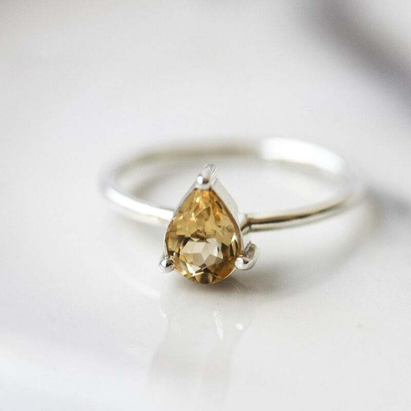 Anillo Gaia De Plata Con Piedra Gota image number null