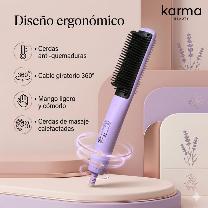 Cepillo Alisador Serenity Pro Morado Karma Beau... image number null
