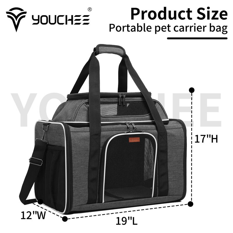 Transport&iacute;n Para Mascotas Youchee 48 cm Gris Ex... image number null