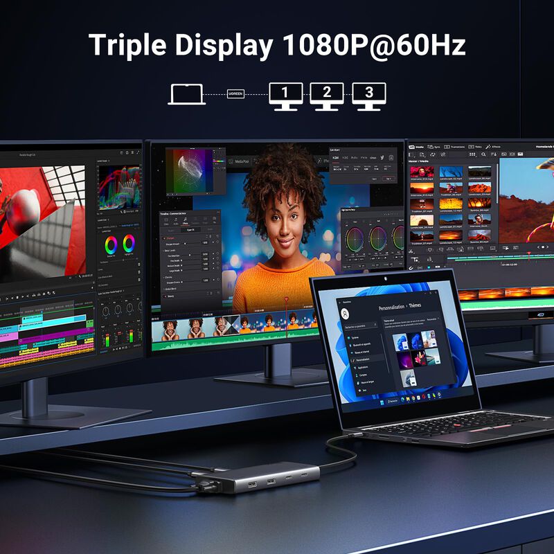 Hub Usb C Ugreen Revodok 8 En 1 Con Triple Pant... image number null