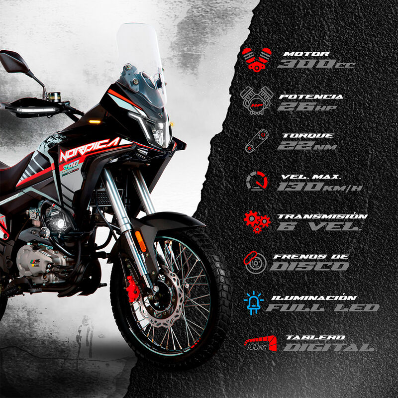 Motocicleta Nordica Roja 300cc image number null