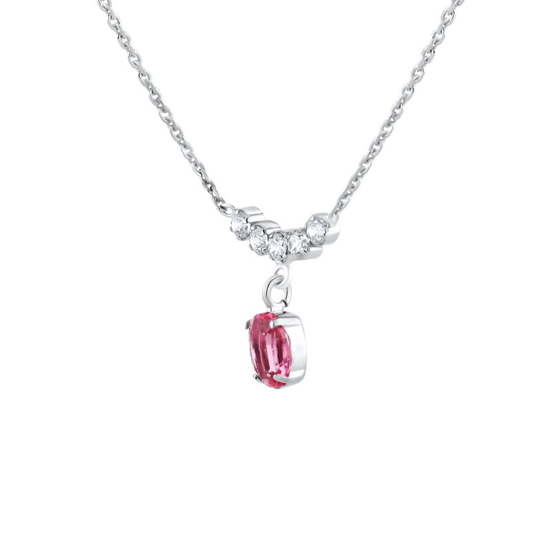 Gargantilla De Plata 925 Con Cristal Color Rose... image number null