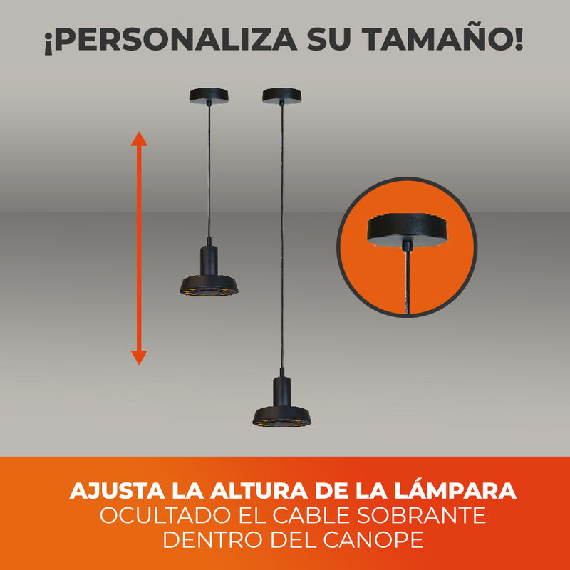 L&aacute;mpara Colgante LED de Metal 1.50 m de Altura,... image number null