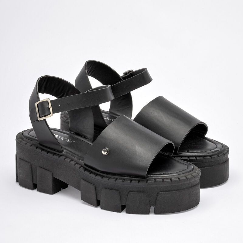Moramora Sandalia para mujer negro image number null