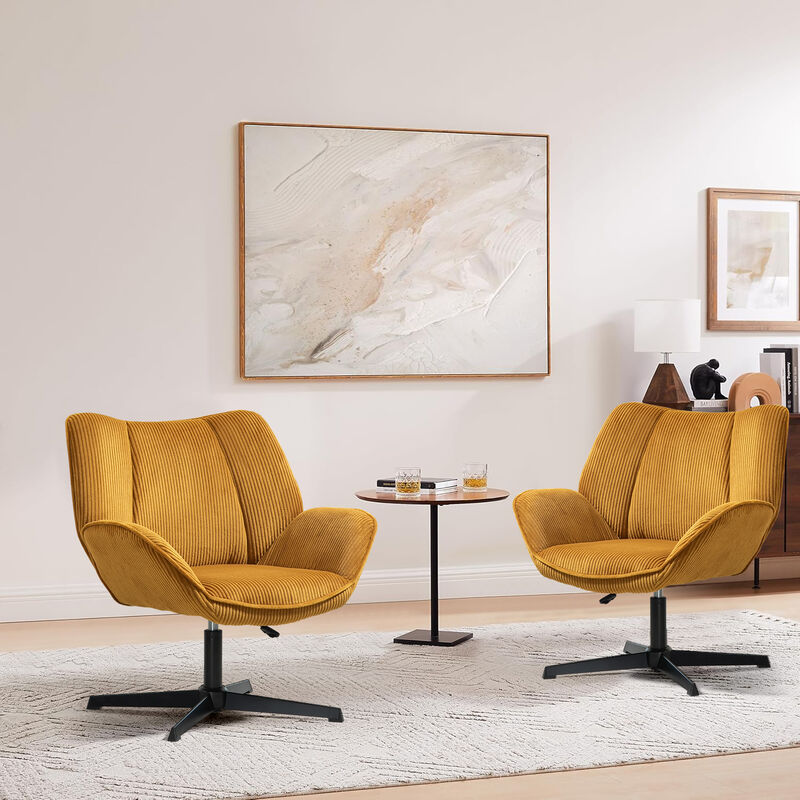 Silla Giratoria Ajustable Con Brazos, Tela Pana... image number null