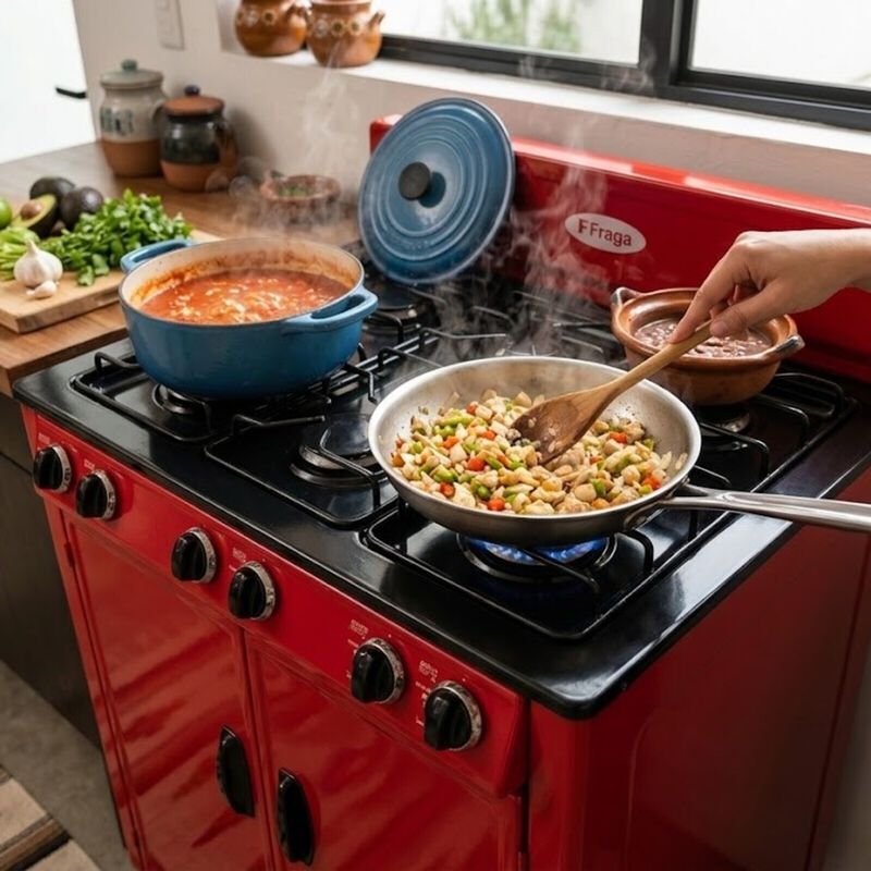 Parrilla Gas Lp 6 Quemadores Piso Porcelanizada... image number null