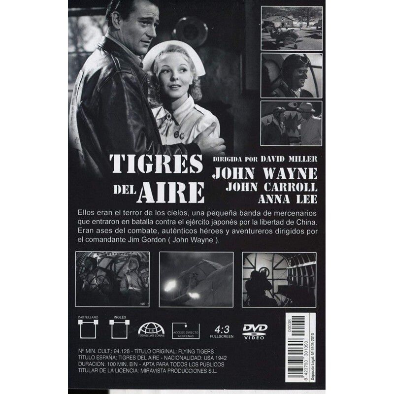 Tigres Del Aire (flying Tigers) Dvd Regi&oacute;n 2 Jo... image number null
