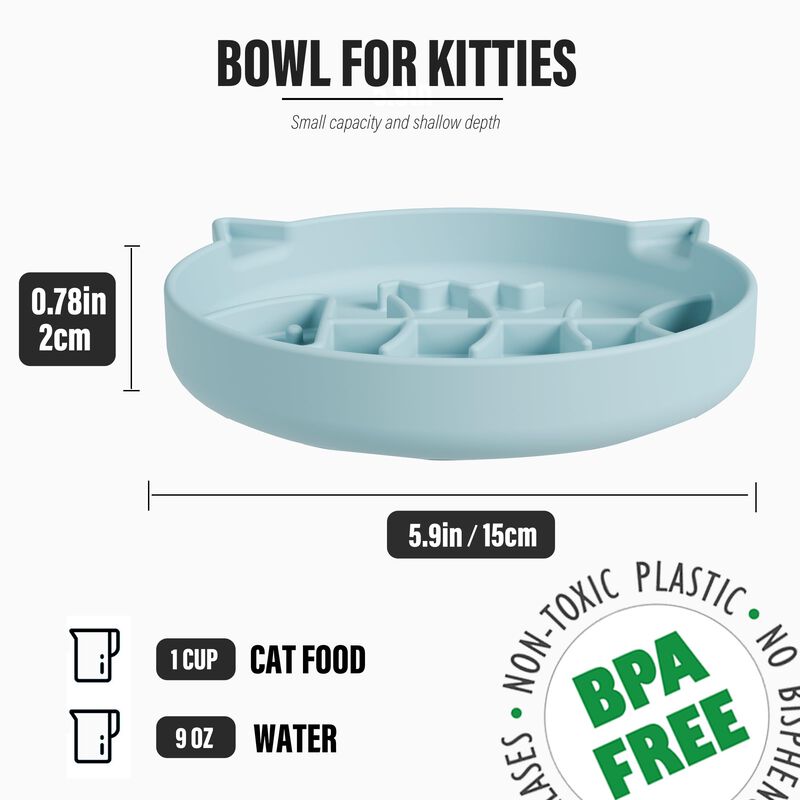 Taz&oacute;n Para Gato Slowpaw De Silicona 240 ml Azul... image number null