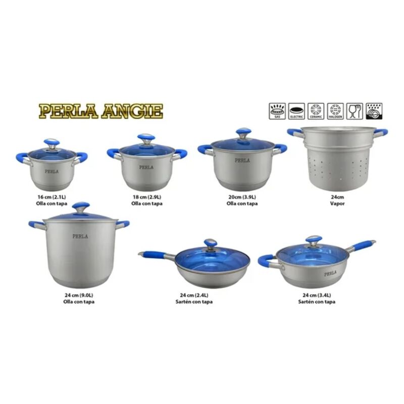 Bater&iacute;a Angie  Perla E007 de cocina Acero Inoxi... image number null