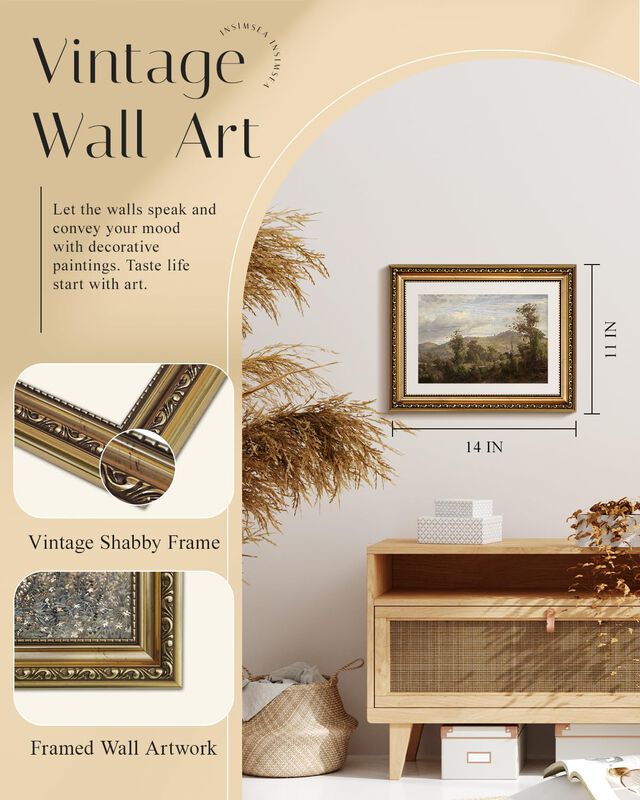 Decoraci&oacute;n Mural Insimsea, Retro, Marco Dorado,... image number null